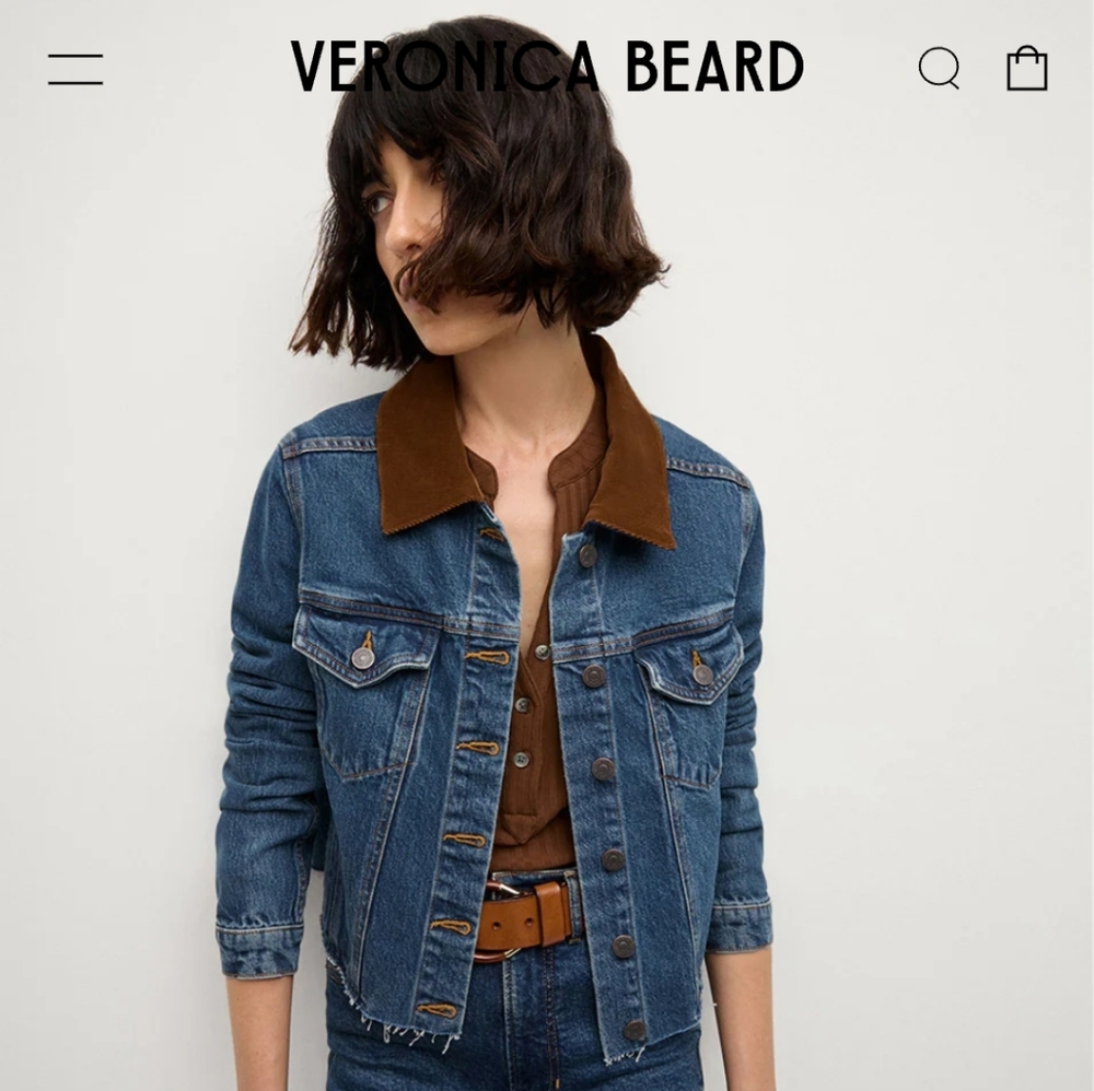 Cara Denim Jacket with Corduroy Collar